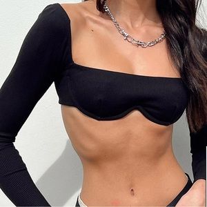 Princess Polly Becca Long Sleeve Crop Top